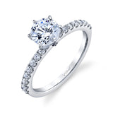 14 KT White Gold Engagement Ring With 0.27 ctw
