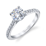 14 KT White Gold Engagement Ring With 0.23 ctw