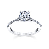 14 KT White Gold Engagement Ring With 0.18 ctw