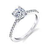 14 KT White Gold Engagement Ring With 0.18 ctw