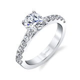 14 KT White Gold Engagement Ring With 0.49 ctw