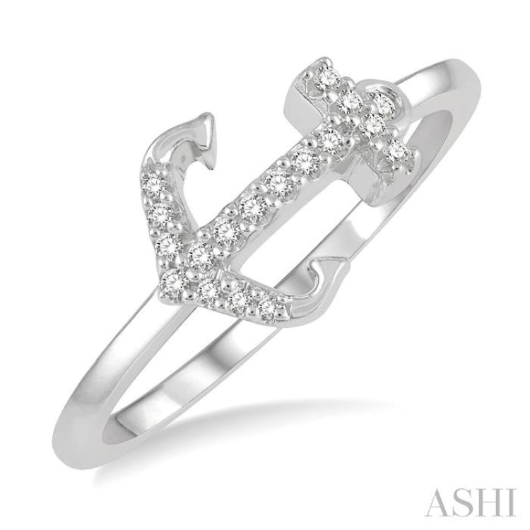 Stackable Anchor Shape Petite Diamond Fashion Ring