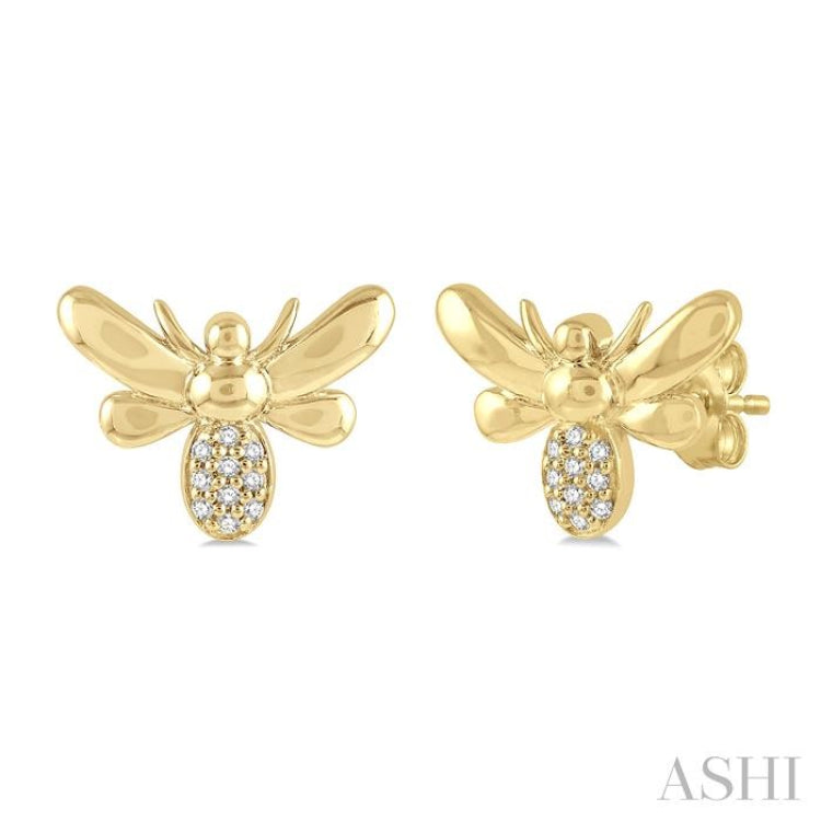 Bumble Bee Shape Petite Diamond Fashion Earrings
