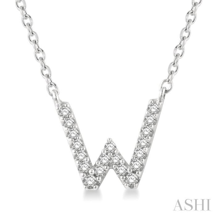 'W' Initial Diamond Pendant