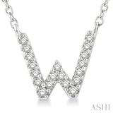'W' Initial Diamond Pendant