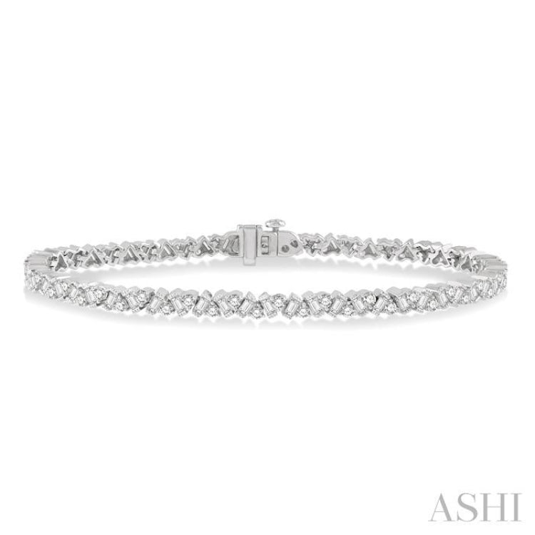 Arista Round and Baguette Diamond Sterling Silver India | Ubuy