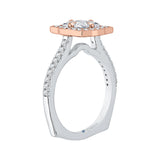 14 Kt White & Rose Gold Carizza Bridal Engagement Ring
