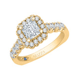 14 Kt Yellow Gold Carizza Bridal Engagement Ring