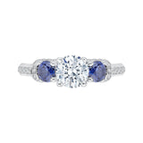 14 Kt White Gold Luminous Bridal Engagement Ring