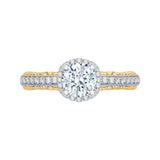 14K Two-Tone Gold Round Diamond Engagement Ring with Euro Shank (Semi-Mount)