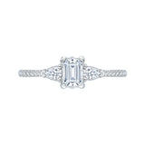 Emerald Cut Diamond Engagement Ring In 14K White Gold