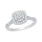 14 Kt White Gold Luminous Bridal Engagement Ring