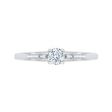 14K White Gold Round Diamond Solitaire Engagement Ring
