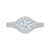 Round Diamond Engagement Ring In 14K White Gold