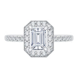 14 Kt White Gold Luminous Bridal Engagement Ring
