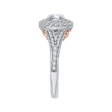 14 Kt White & Rose Gold Carizza Bridal Engagement Ring