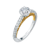 14 Kt White & Yellow Gold Carizza Bridal Engagement Ring