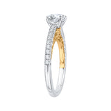 14 Kt White & Yellow Gold Carizza Bridal Engagement Ring