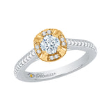 14 Kt White & Yellow Gold Carizza Boutique Bridal Engagement Ring