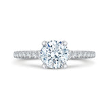 Round Diamond Engagement Ring In 14K White Gold (Semi-Mount)