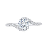 14K White Gold Round Diamond Promise Engagement Ring (Semi-Mount)