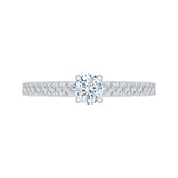 14K White Gold Round Cut Diamond Engagement Ring