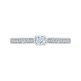 14K White Gold Round Cut Diamond Engagement Ring