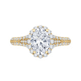 14 Kt Yellow Gold Carizza Bridal Engagement Ring