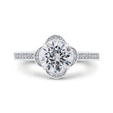 14 Kt White Gold Carizza Bridal Engagement Ring