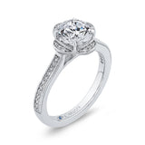 14 Kt White Gold Carizza Bridal Engagement Ring