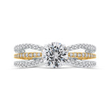 14 Kt White & Yellow Gold Carizza Bridal Engagement Ring