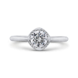 14K White Gold Round Cut Diamond Engagement Ring