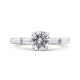 14K White Gold Round Diamond Engagement Ring (Semi-Mount)