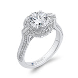 14 Kt White Gold Carizza Bridal Engagement Ring