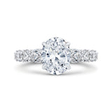 14K White Gold Oval Diamond Engagement Ring (Semi-Mount)