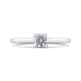 14K White Gold Round Cut Diamond Engagement Ring