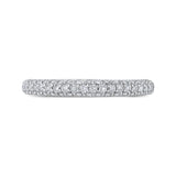 14K White Gold Round Diamond Half-Eternity Wedding Band