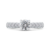 14K White Gold Round Cut Diamond Engagement Ring