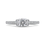 14K White Gold Round Cut Diamond Engagement Ring