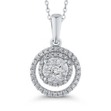 10K White Gold White Diamond Fashion Pendant with Chain (1/2 cttw)