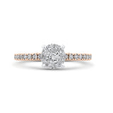 Round Diamond Engagement Ring In 14K Two-Tone Gold