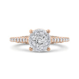 14 Kt Rose & White Gold Luminous Ring Engagement Ring