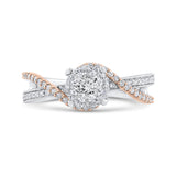 14 Kt White & Rose Gold Luminous Ring Engagement Ring