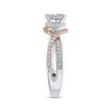 14 Kt White & Rose Gold Luminous Ring Engagement Ring