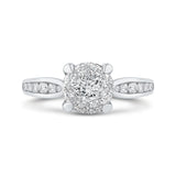 14K White Gold Round Diamond Engagement Ring