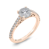 14 Kt Rose & White Gold Luminous Ring Engagement Ring