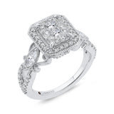 14 Kt White Gold Luminous Ring Engagement Ring