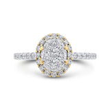 14 Kt White & Yellow Gold Luminous Ring Engagement Ring