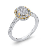 14 Kt White & Yellow Gold Luminous Ring Engagement Ring