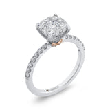 14 Kt White & Rose Gold Luminous Ring Engagement Ring